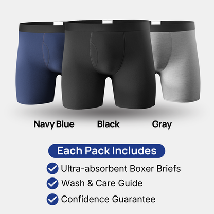 🔥 BUY 1 GET 1 FREE! 💙 Men’s Ultra-Absorbent Incontinence Boxer Briefs ✨ Comfortable Fit, Discreet Protection & All-Day Confidence