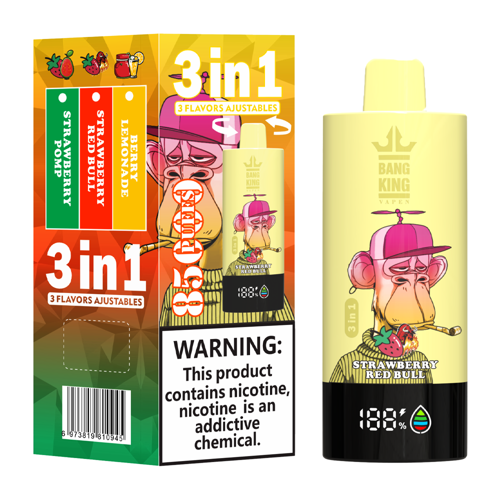 Bang King 85000 85k Puffs 3 in 1 Flavors Newest Original Rechargeable LCD Display Disposable Vape