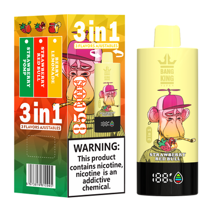 Bang King 85000 85k Puffs 3 in 1 Flavors Newest Original Rechargeable LCD Display Disposable Vape