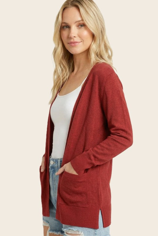 Basic Everyday Cardigan Wine