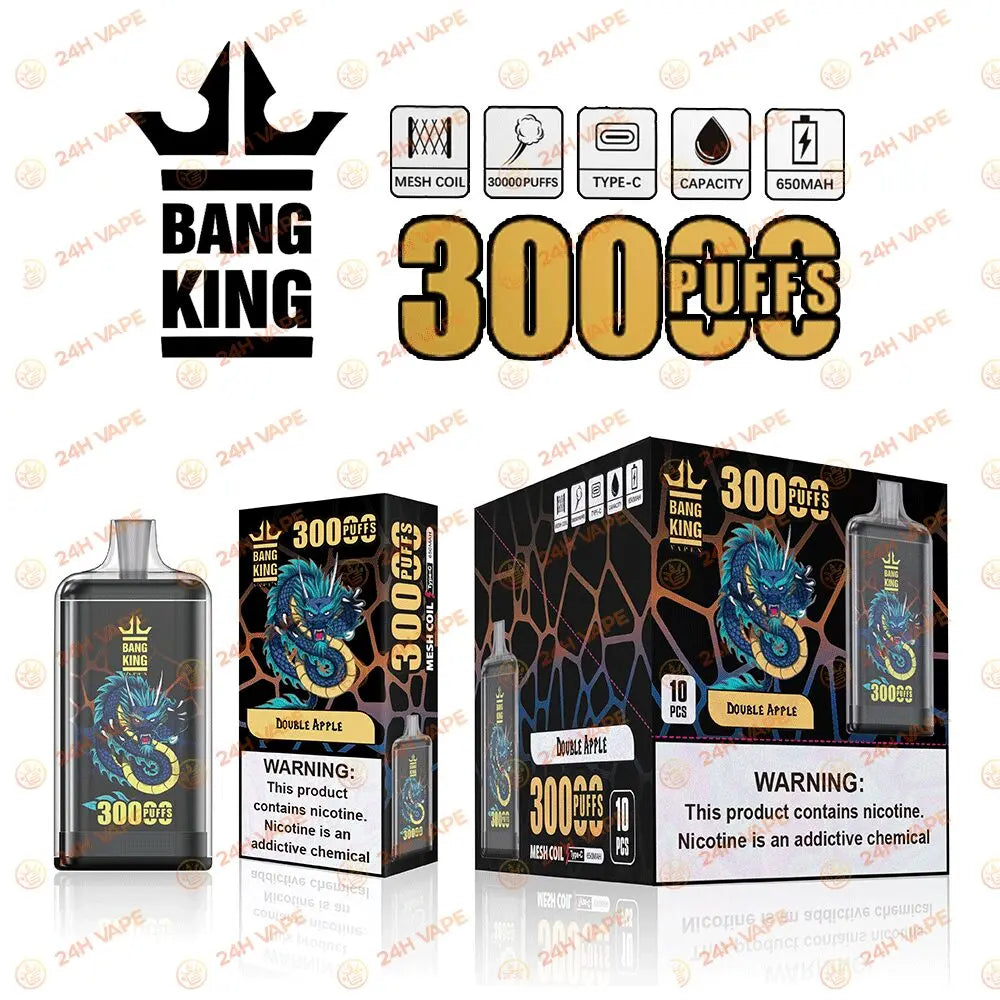 Bang King Crystal 30000 30K Puffs 2% 3% 5% Nicotine Hottest Disposable Vape