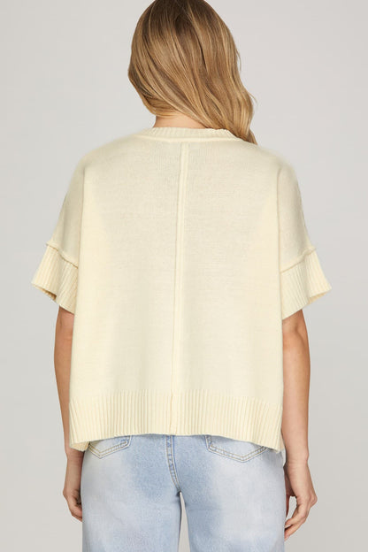 Cream Classic Crew Neck Sweater Top