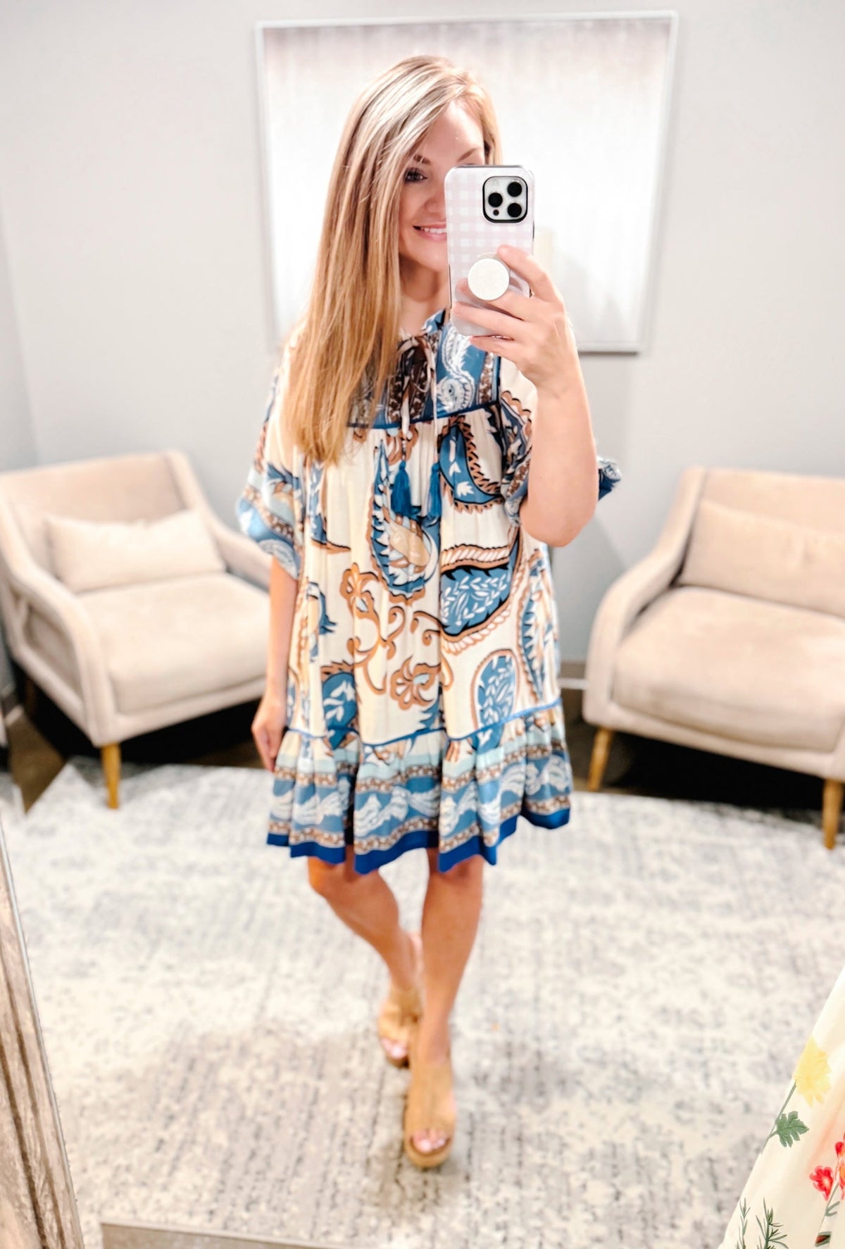 UMGEE Boho Whimsy Dress Blue Mix