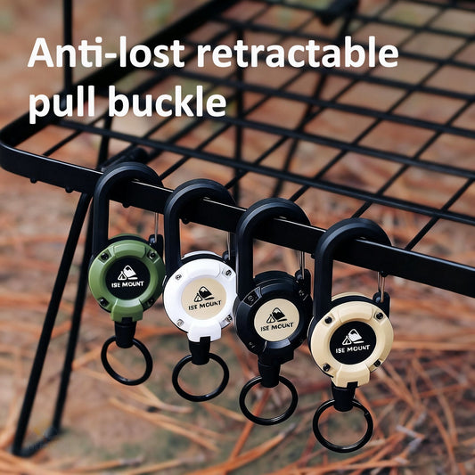 🔑Retractable Carabiner Keychain – 65cm steel lanyard, 100,000 pull cycles. Lightweight & sturdy.