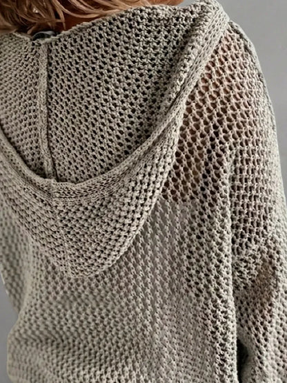 Women's Bohemian Long-Sleeved Hooded Cover-Up