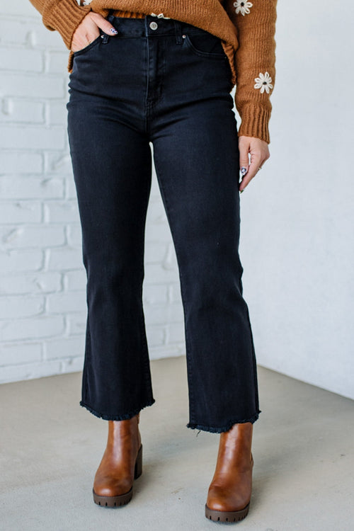 Wide Leg Crop Jean Black