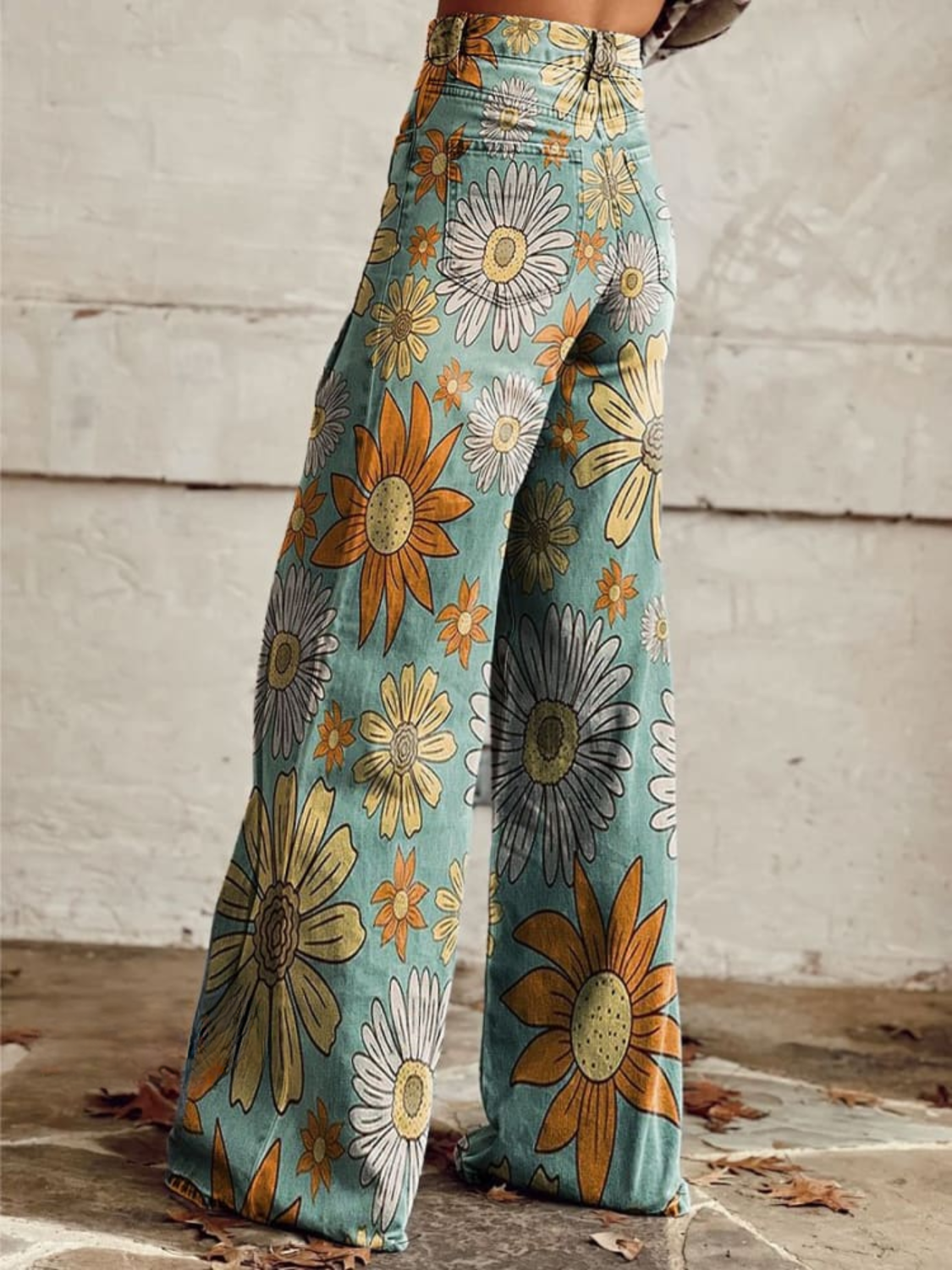 Rhosyn - Soft-Touch Floral Wide-Leg Pants