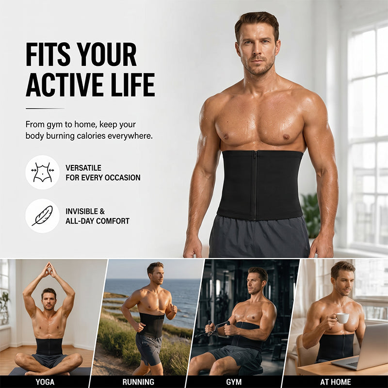🏃‍♂️ Men's Waist Trainer Sweat Belt – Compression, Trimmer, Sauna Effect ✨