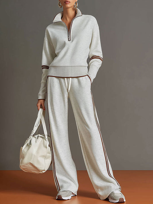 Honora - Soft-Touch Wide-Leg Two-Piece Set