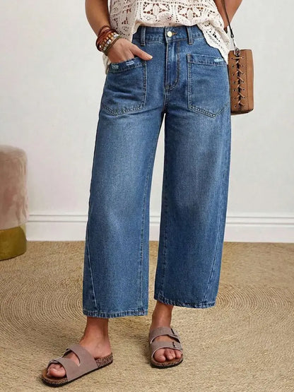 Women's Solid Color Casual Comfortable Jeans