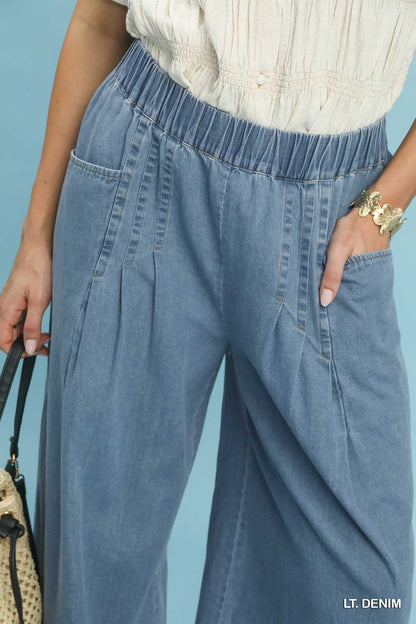 UMGEE Denim Washed Wide Leg Pant