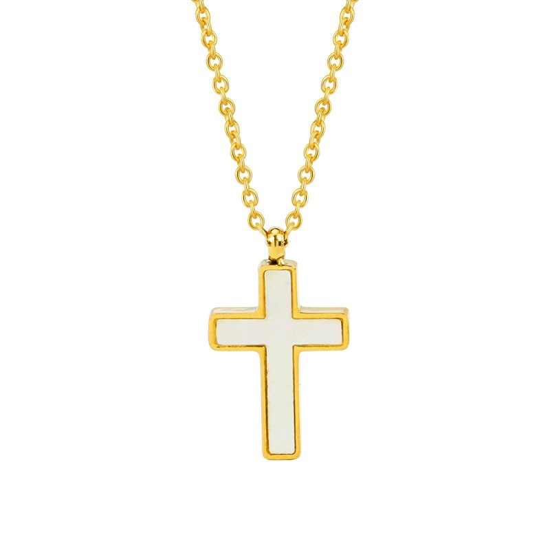 18K Gold Plated S.S. Cross Necklace