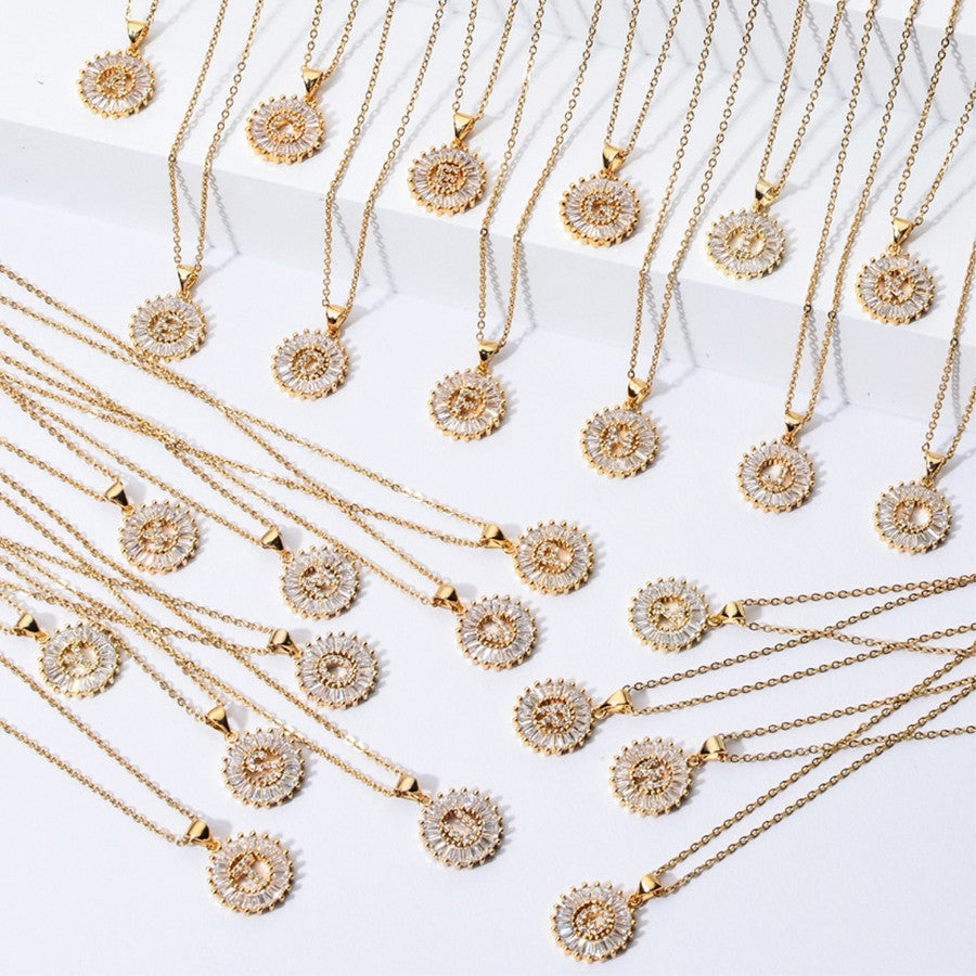 18K Gold Plated S.S. Initial Pendant Necklace