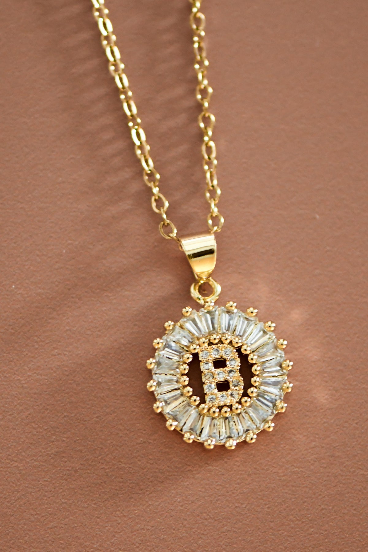 18K Gold Plated S.S. Initial Pendant Necklace