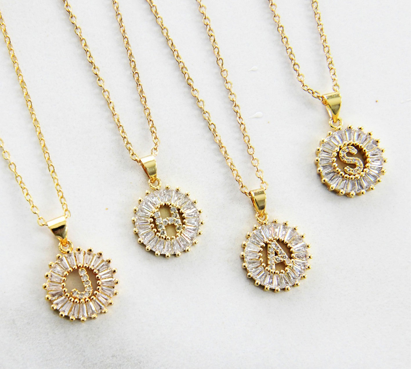 18K Gold Plated S.S. Initial Pendant Necklace