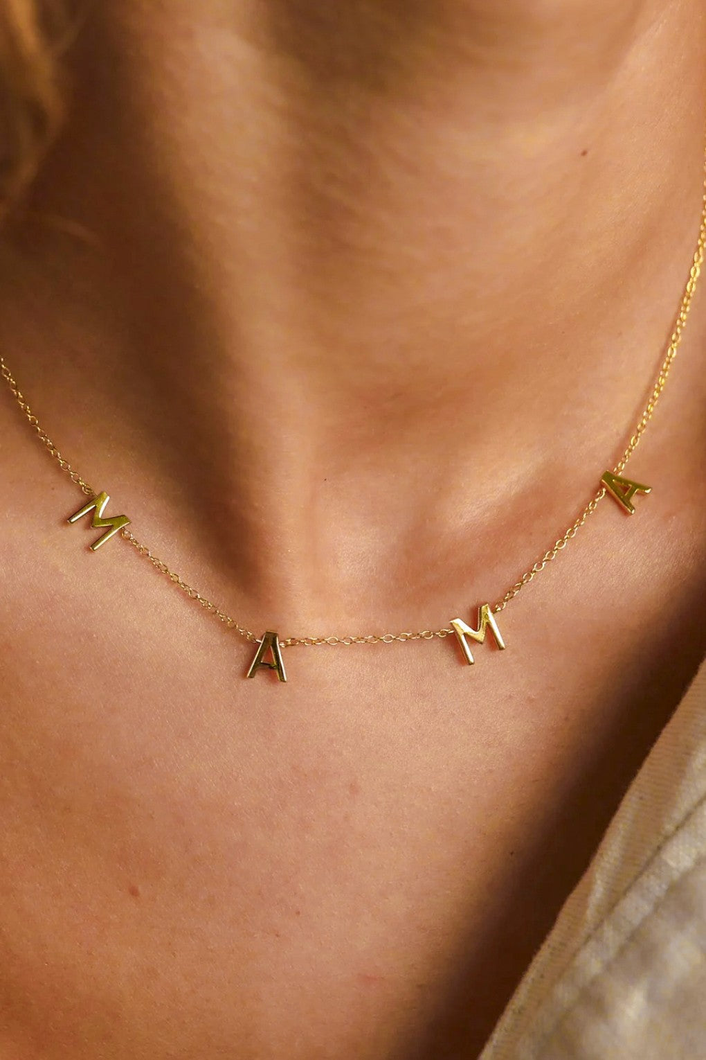 18K Gold Plated S.S. MAMA Necklace