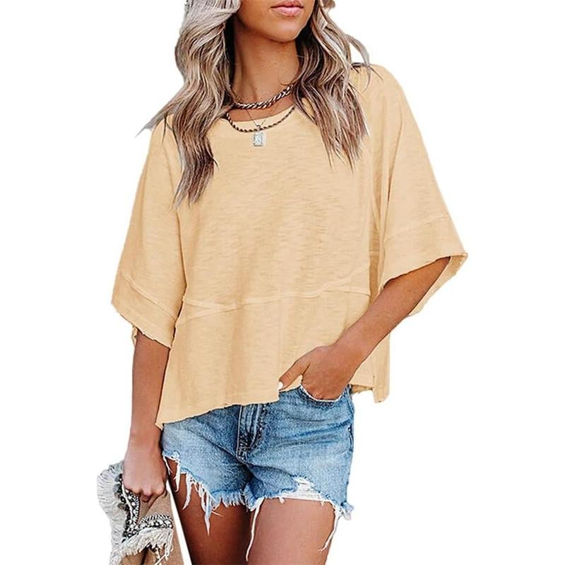 💥Women's Summer Casual Crewneck Batwing Half Sleeve T-Shirts