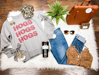 Hogs Hogs Hogs Cozy Sweatshirt Ash Grey