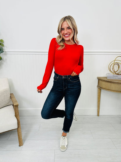 Basics Cotton Crew Tee Ruby Red