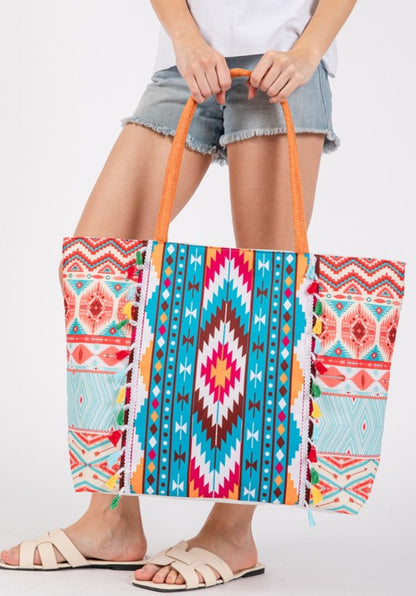 Briane Southwest Multi Mix Beach Travel Tote