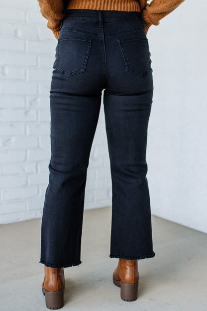 Wide Leg Crop Jean Black