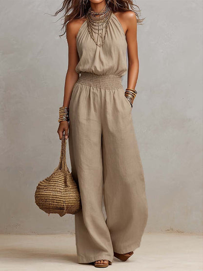Elenie - Lightweight Halter-Neck Jumpsuit