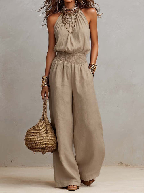Elenie - Lightweight Halter-Neck Jumpsuit