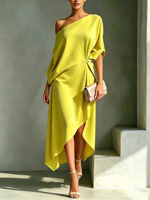 Erica - Fluid One-Shoulder Midi Dress