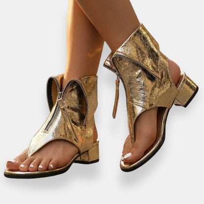 Gracelyn - Luminous Zip-Front Sandals