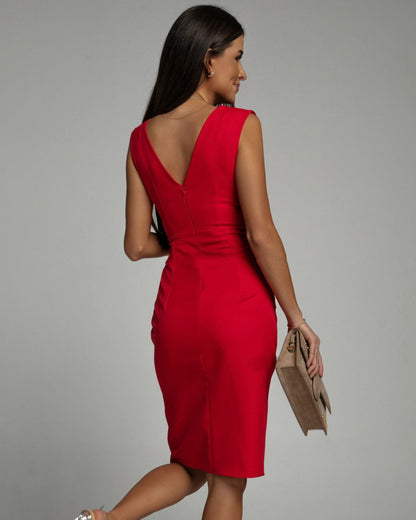 Kaela - Sculpting Draped Midi Dress