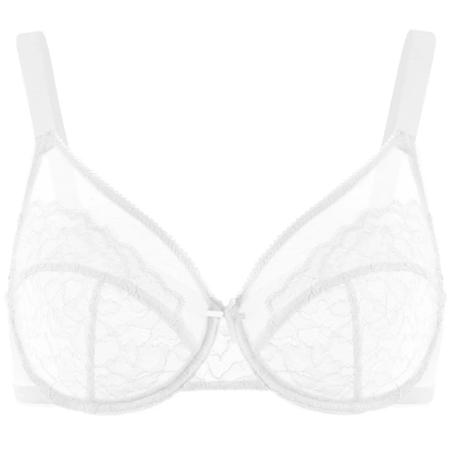 💜Enchante Floral Lace Plus Size Underwire Unlined Unpadded Minimizer Full Coverage Bra Women's Wear Comfortable Breathable Mesh Cup