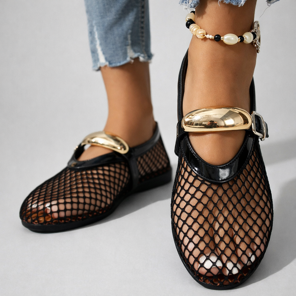 Auberine - Cushioned Mary Jane Ballerinas