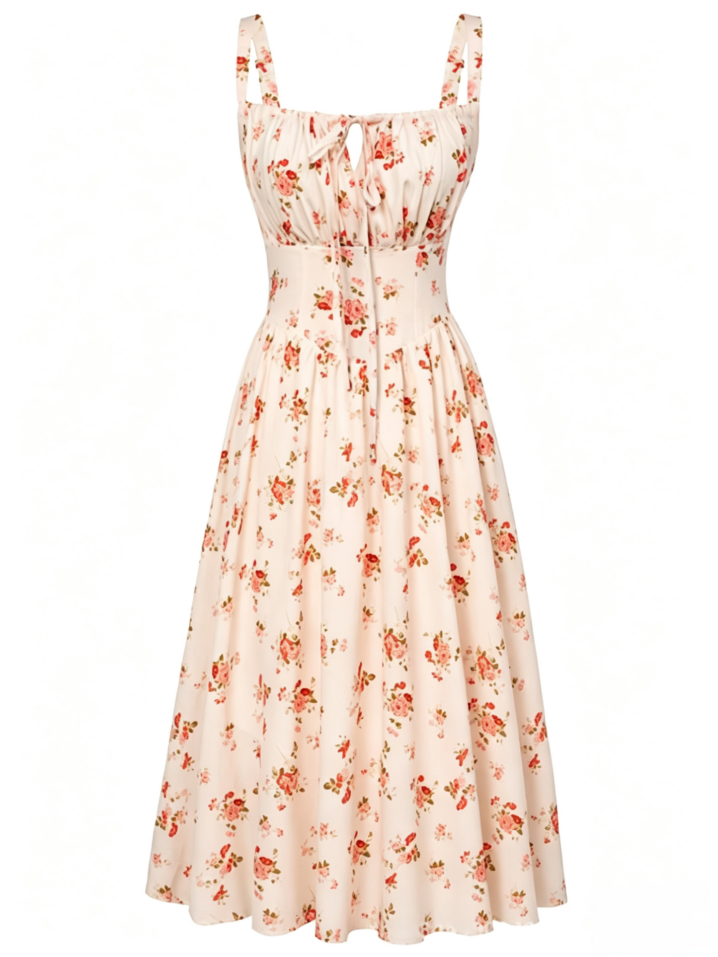 🌸 HOT SELLER | 50% OFF Women's Floral Corset Midi Dress – Summer Vacation Milkmaid Sundress