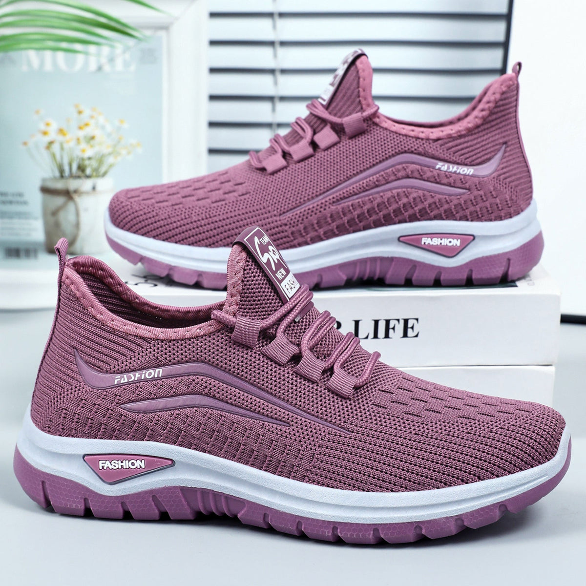 WOMEN'S Lightweight Slip-On Walking Shoes – Breathable Comfort Sneakers