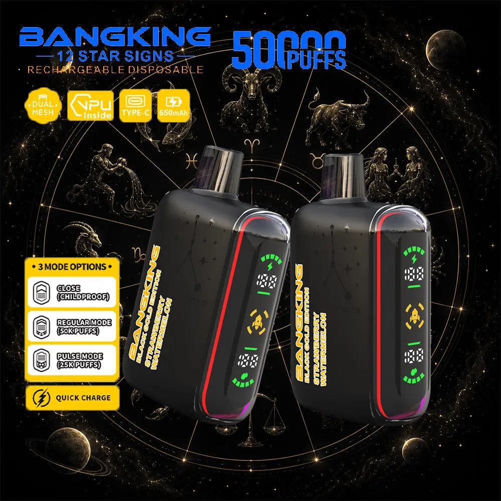 Bang King 12 Star Signs 50K 50000 Puffs Dual Mesh LED Display Disposable Vape