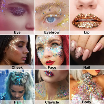 ✨ BUY 1 GET 1 FREE | 6PCS Glitter Stick Set – Face, Hair & Body Shimmer for Festivals & Parties