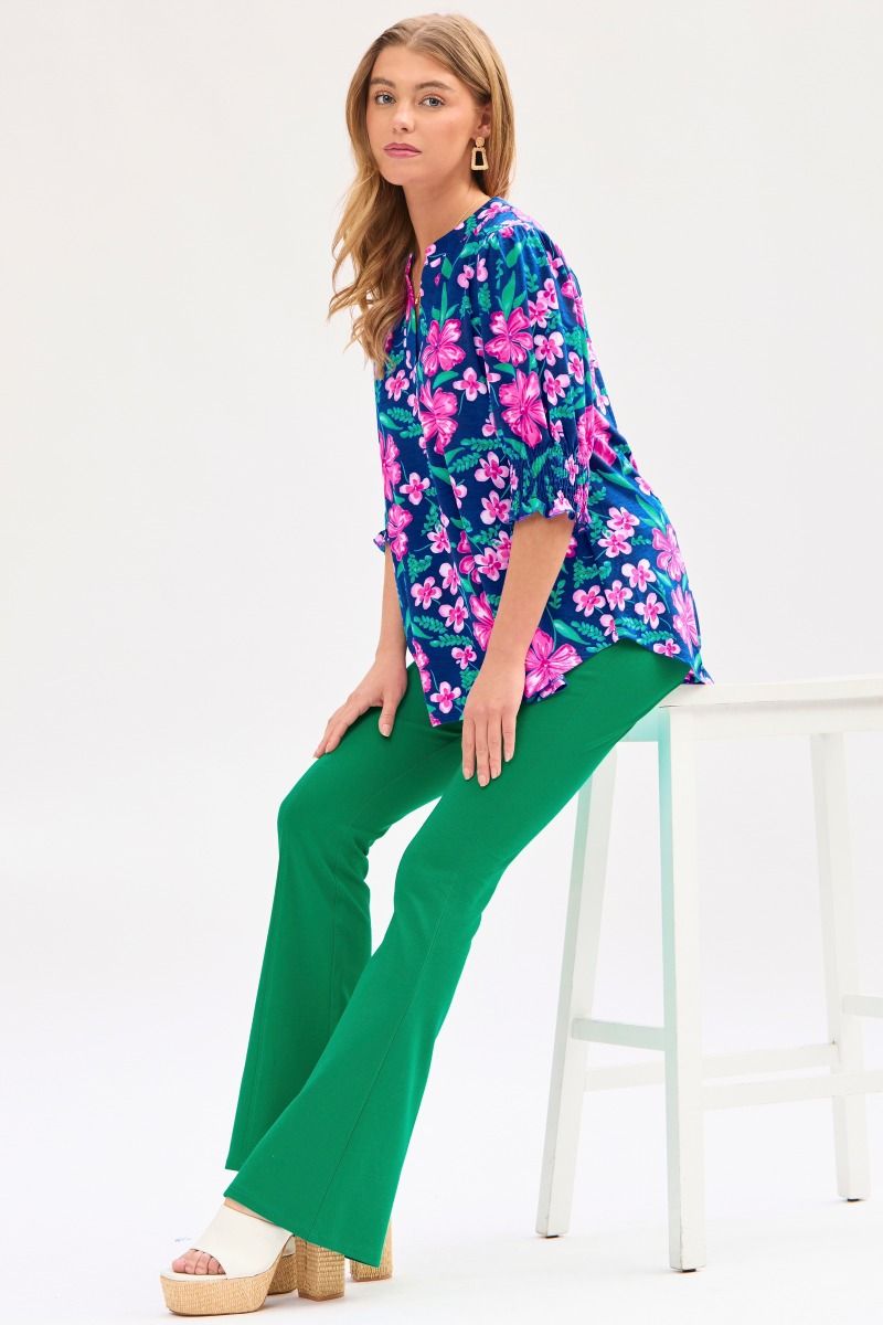 Lizzy Smocked Sleeve Beach Breeze Top