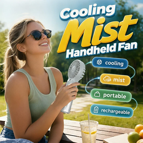 🏖️❄️ 50% OFF TODAY! 💦 Portable Handheld Mist Cooling Fan ✨ Instant Cooling Relief for Hot Summer Days, Travel & Outdoor Activities
