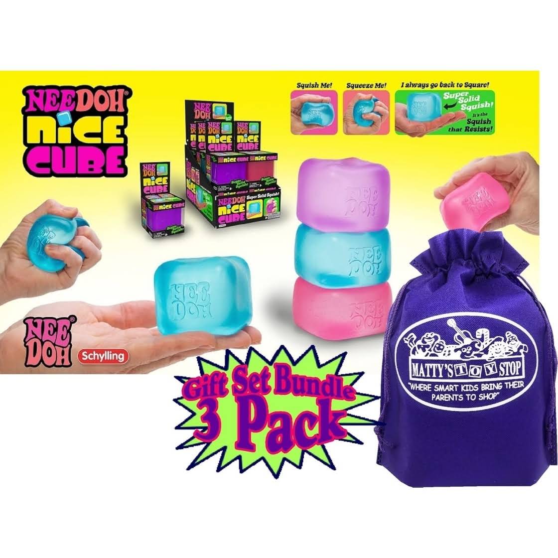 Nice Cube Translucent NeeDoh – 3 Pack (Purple/Pink/Blue)
