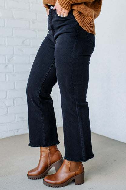 Wide Leg Crop Jean Black