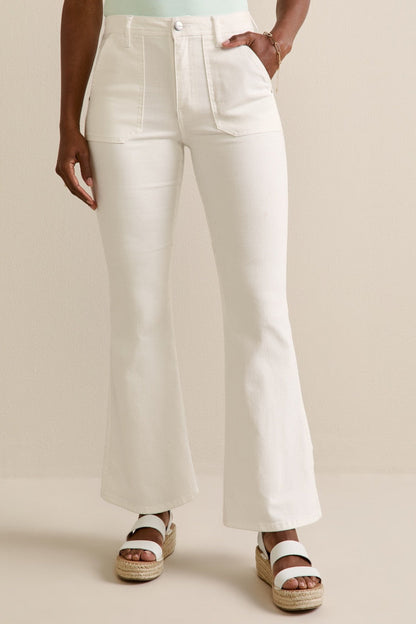RISEN Hannah White Utility Crop Jean