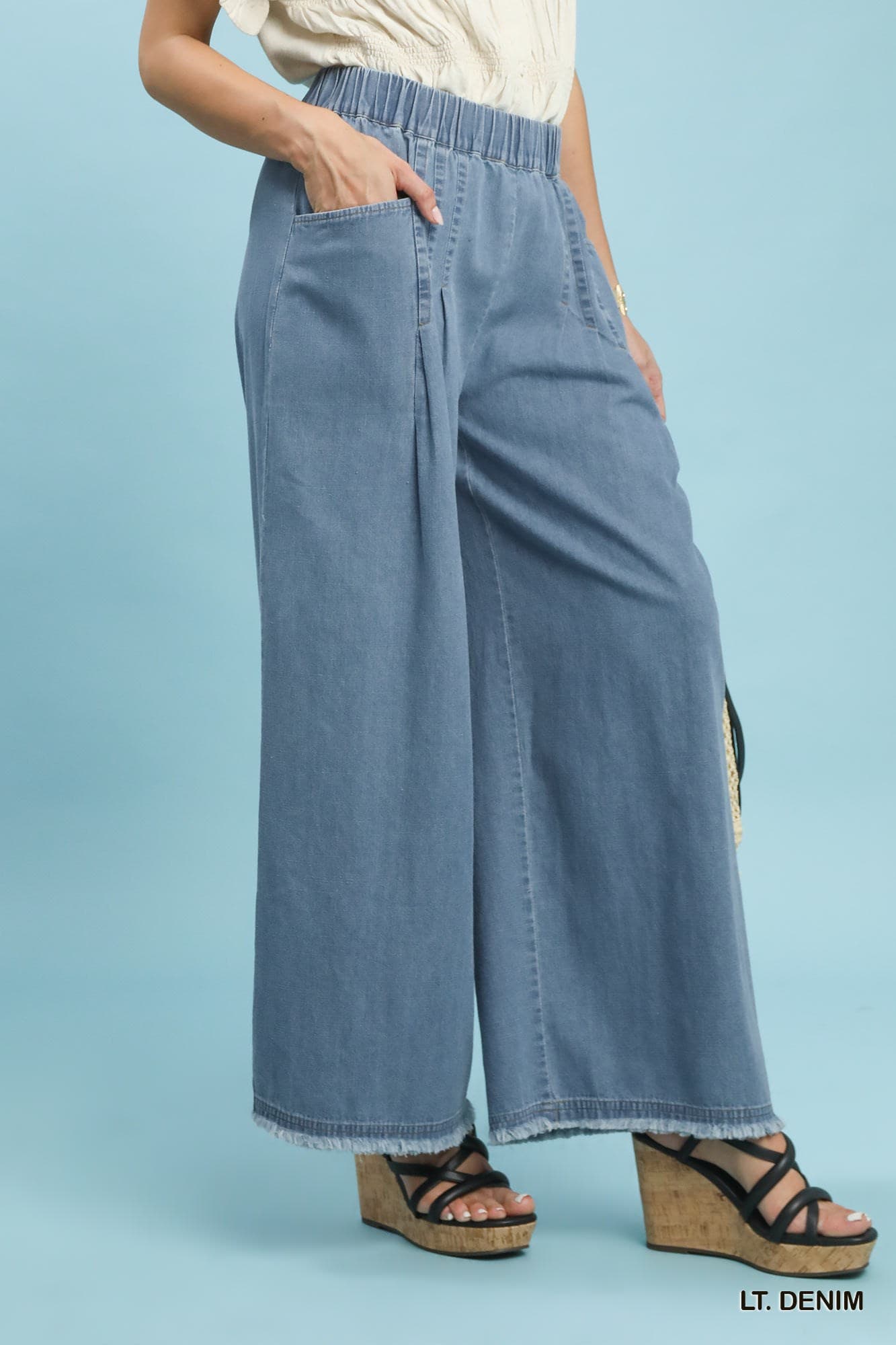 UMGEE Denim Washed Wide Leg Pant