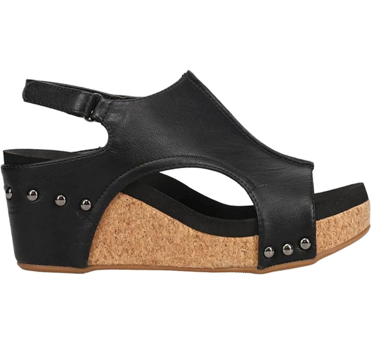 CORKYS Carley Black Smooth Wedge