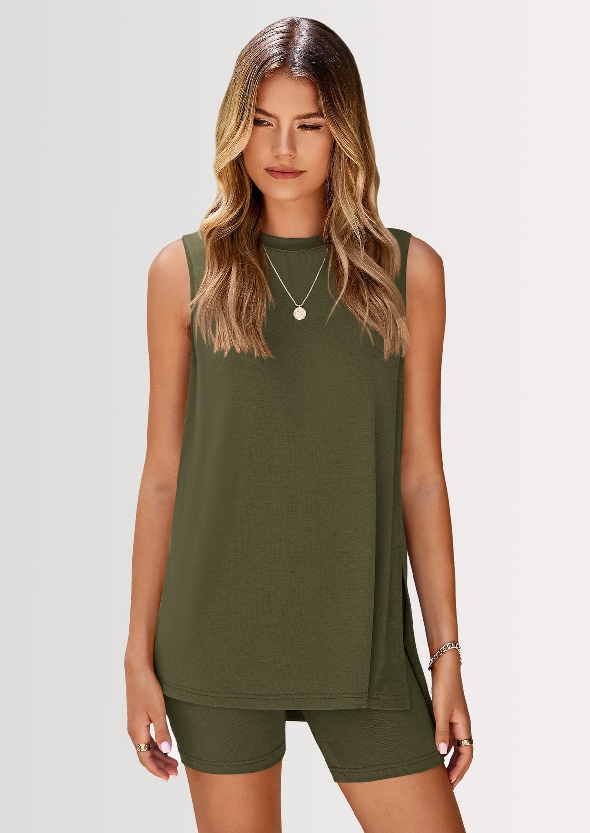 Selestia - Sleeveless Lounge Top and Shorts Set