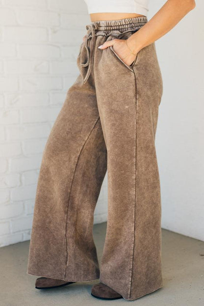 Mineral Wash Full Length Lounge Pant Mocha