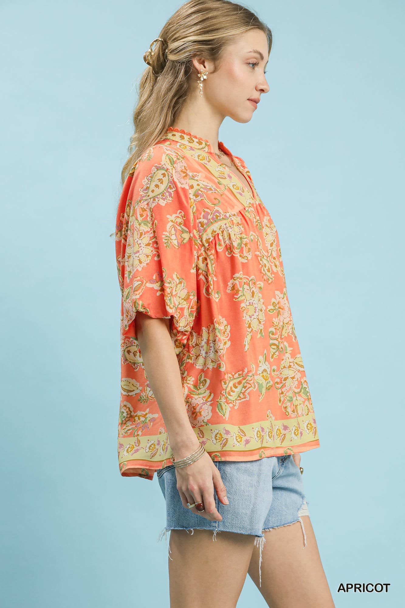UMGEE Apricot Floral Top