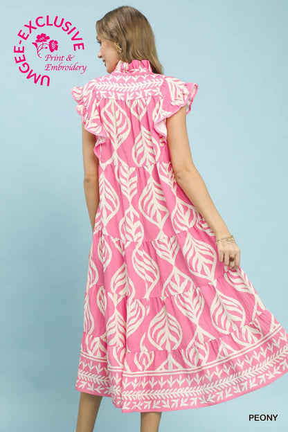 UMGEE Pink Peony Print Dress