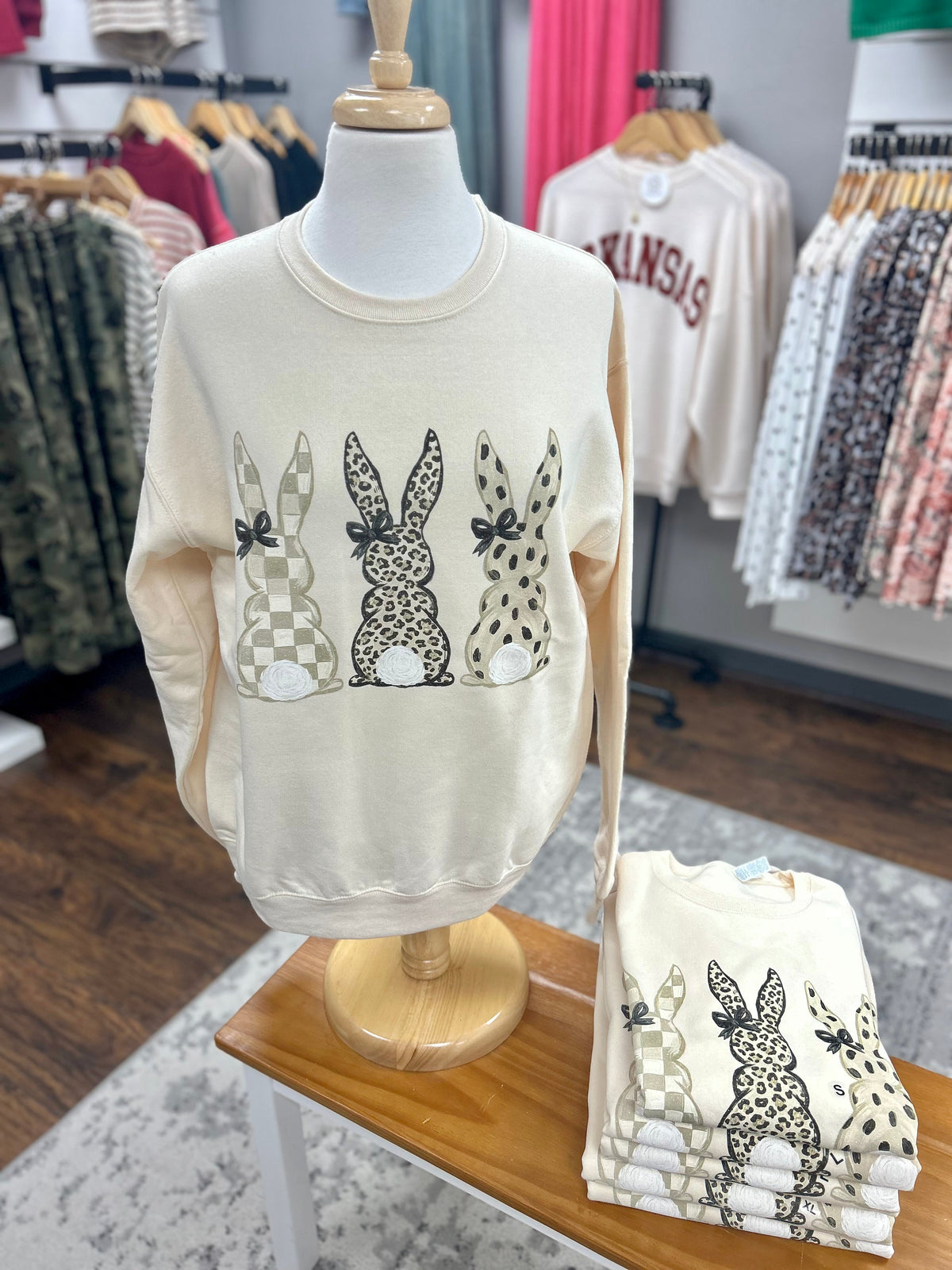 Cozy Neutral Tone Bunny Sweatshirt
