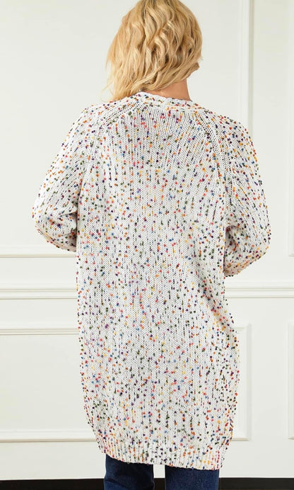 Ivory Cream Confetti Confetti Cardigan