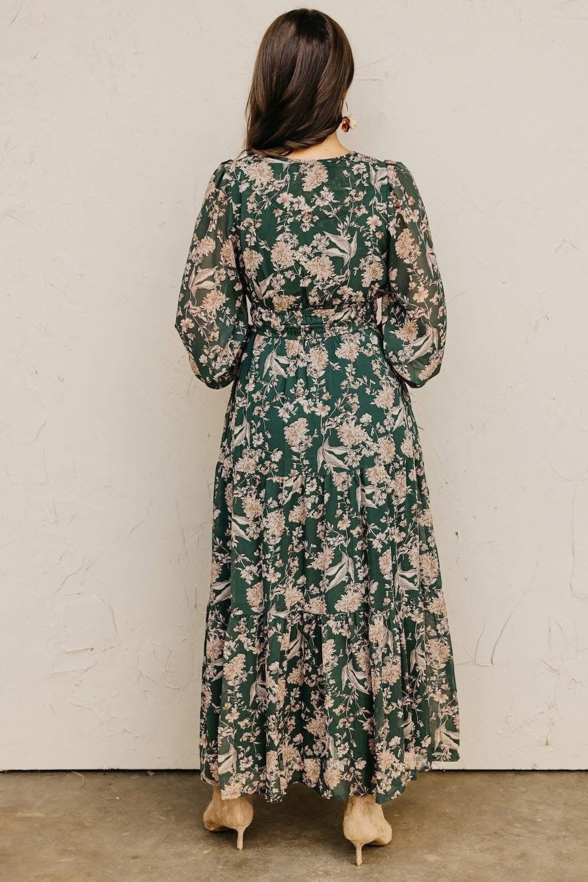 Stevie Dark Green Floral Dress